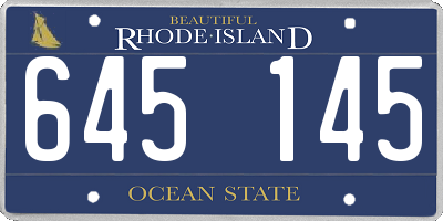 RI license plate 645145