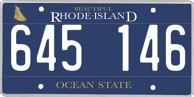 RI license plate 645146