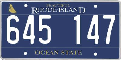 RI license plate 645147