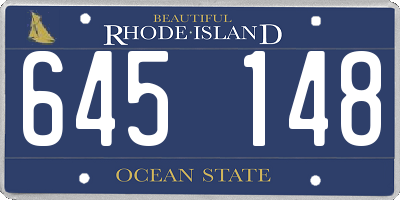 RI license plate 645148