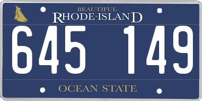 RI license plate 645149