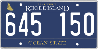 RI license plate 645150