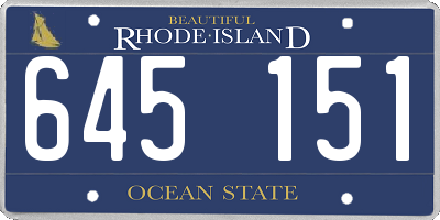 RI license plate 645151