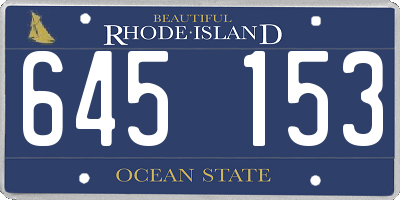 RI license plate 645153