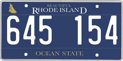 RI license plate 645154