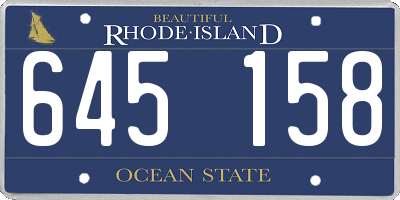 RI license plate 645158