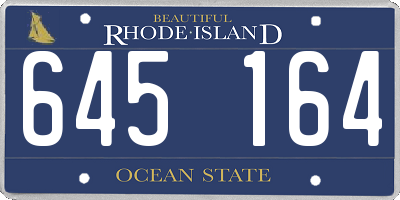 RI license plate 645164