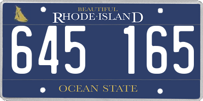 RI license plate 645165