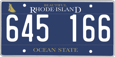 RI license plate 645166