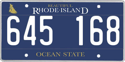 RI license plate 645168