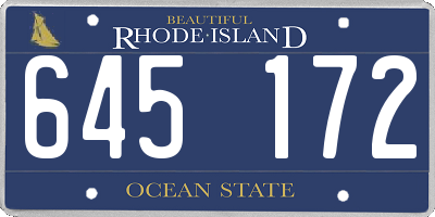 RI license plate 645172