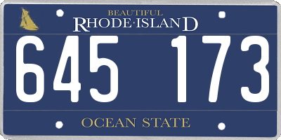 RI license plate 645173