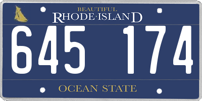 RI license plate 645174