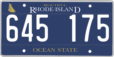 RI license plate 645175