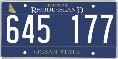 RI license plate 645177