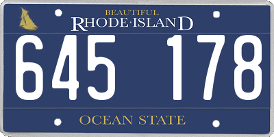 RI license plate 645178