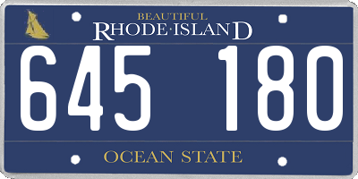 RI license plate 645180