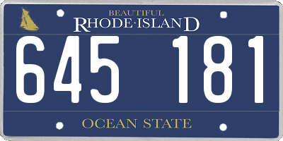 RI license plate 645181