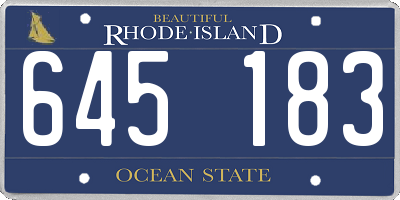 RI license plate 645183