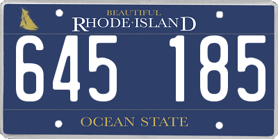RI license plate 645185
