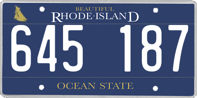 RI license plate 645187