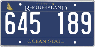 RI license plate 645189