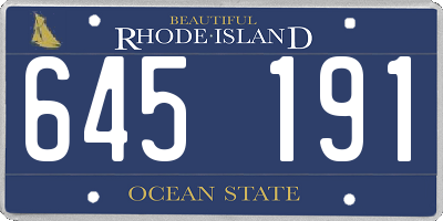 RI license plate 645191
