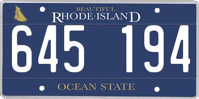 RI license plate 645194