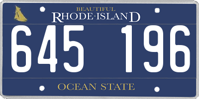 RI license plate 645196
