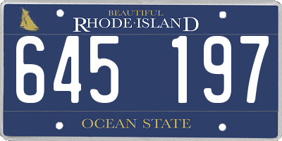 RI license plate 645197