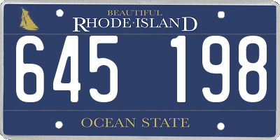 RI license plate 645198