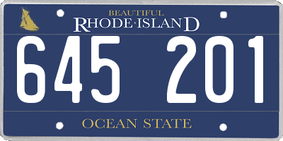 RI license plate 645201