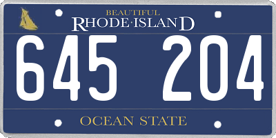 RI license plate 645204