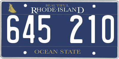 RI license plate 645210