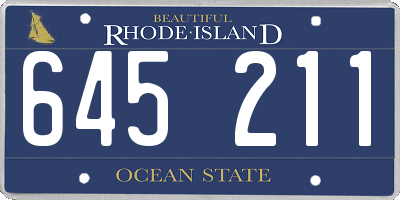 RI license plate 645211