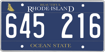 RI license plate 645216