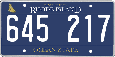 RI license plate 645217