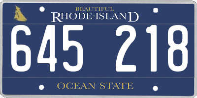 RI license plate 645218