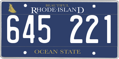 RI license plate 645221