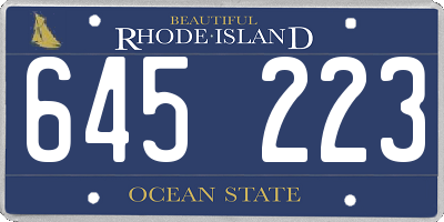 RI license plate 645223