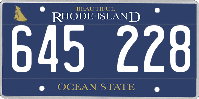 RI license plate 645228
