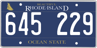 RI license plate 645229