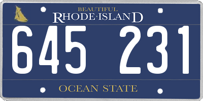 RI license plate 645231