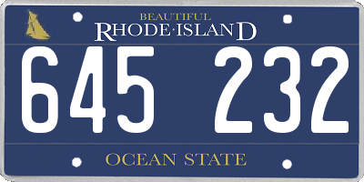 RI license plate 645232