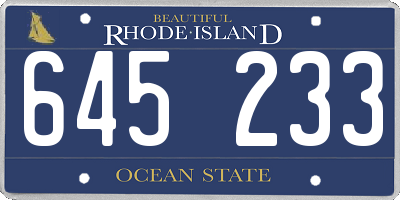 RI license plate 645233
