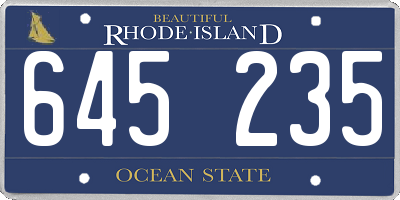 RI license plate 645235
