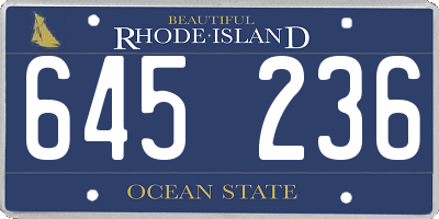 RI license plate 645236