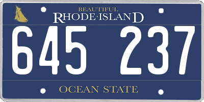 RI license plate 645237