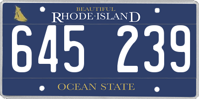 RI license plate 645239