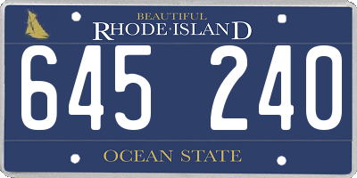 RI license plate 645240